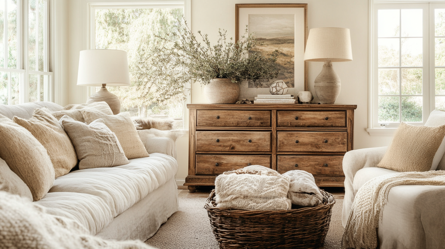 Add_a_Rustic_Pottery_Barn_Dresser_to_Your_Living_Room