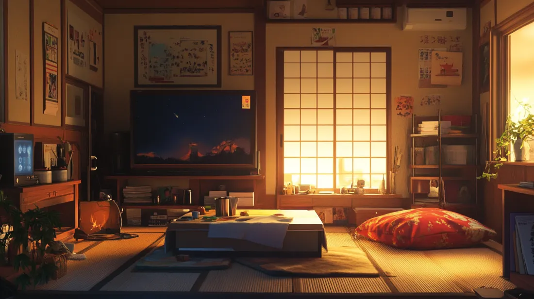 Anime-Inspired_Nook_with_Kotatsu