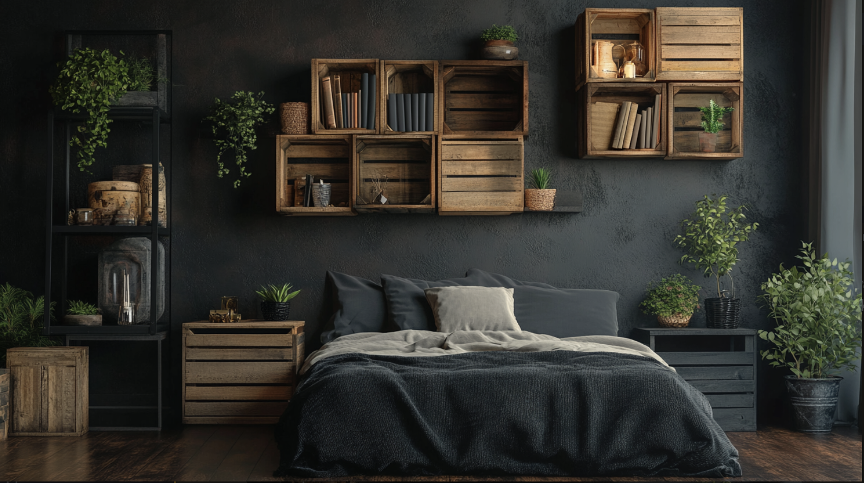 Black_Wooden_Crate_Shelves