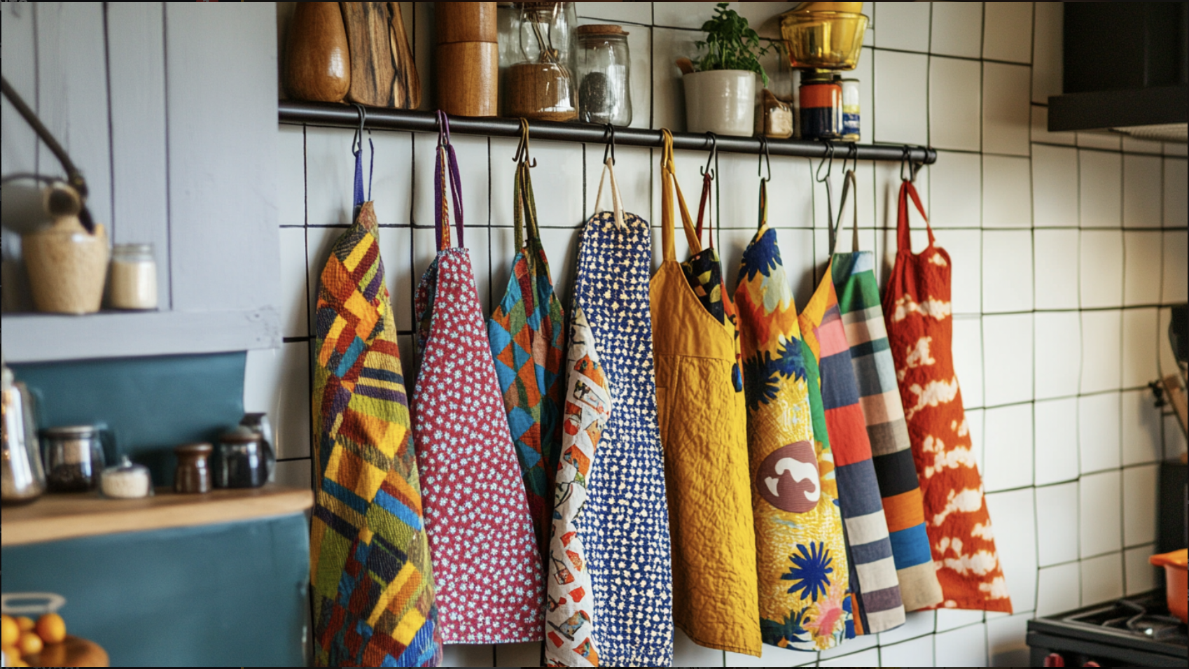 Bright_Patchwork_Aprons_as_Decor