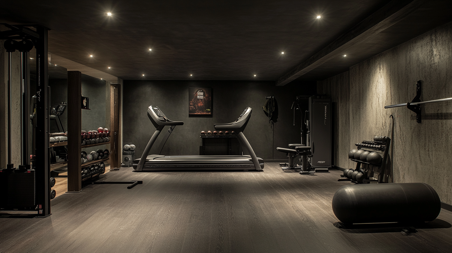 Give_Your_Basement_Gym_a_Dark_Grey_Finish