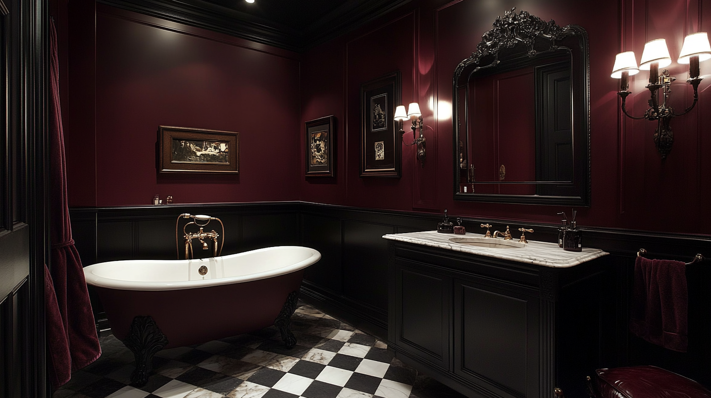 Gothic_Victorian_Bathroom_with_Deep_Burgundy_Walls