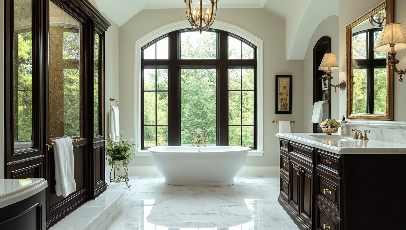 High_-_Ceiling_Bathroom_with_Lantern-Style_Sconces