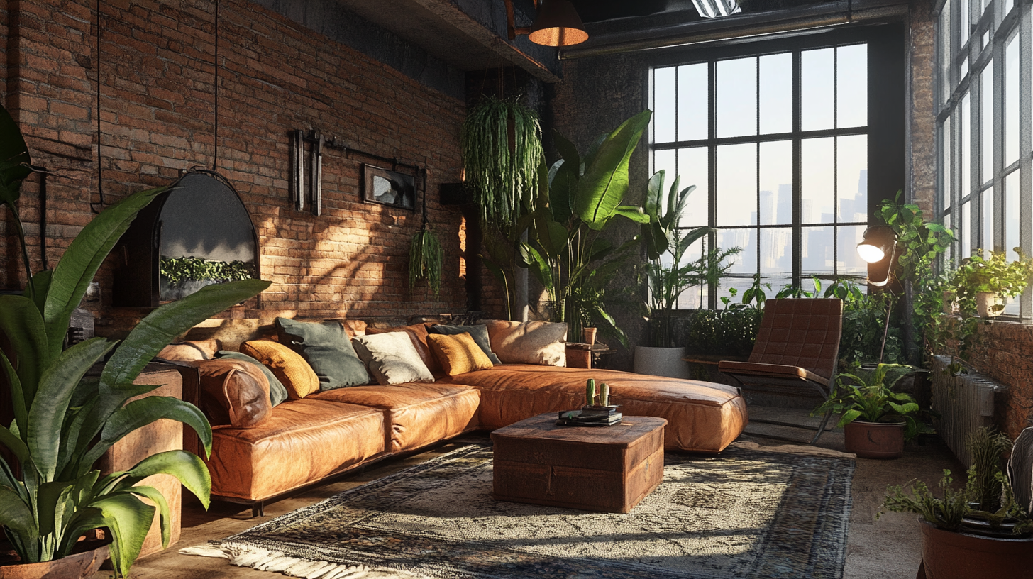 Industrial_Rustic_Living_Room_with_Plants