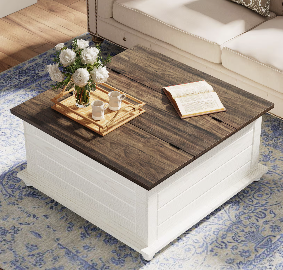 Kerlin_White_and_Brown_Square_Wood_Table