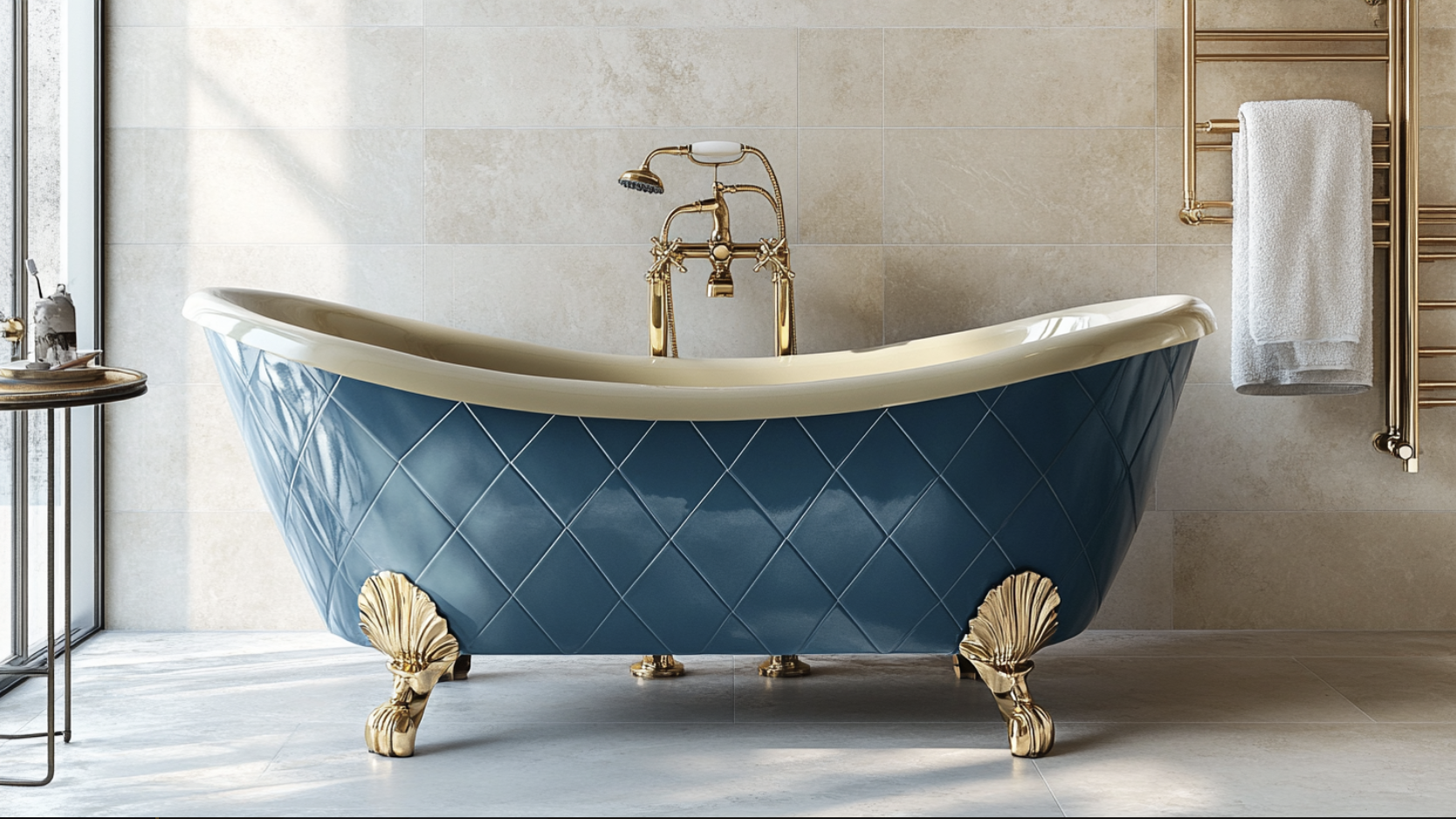 Retro_Blue_Bathtub_with_Brass_Fixtures