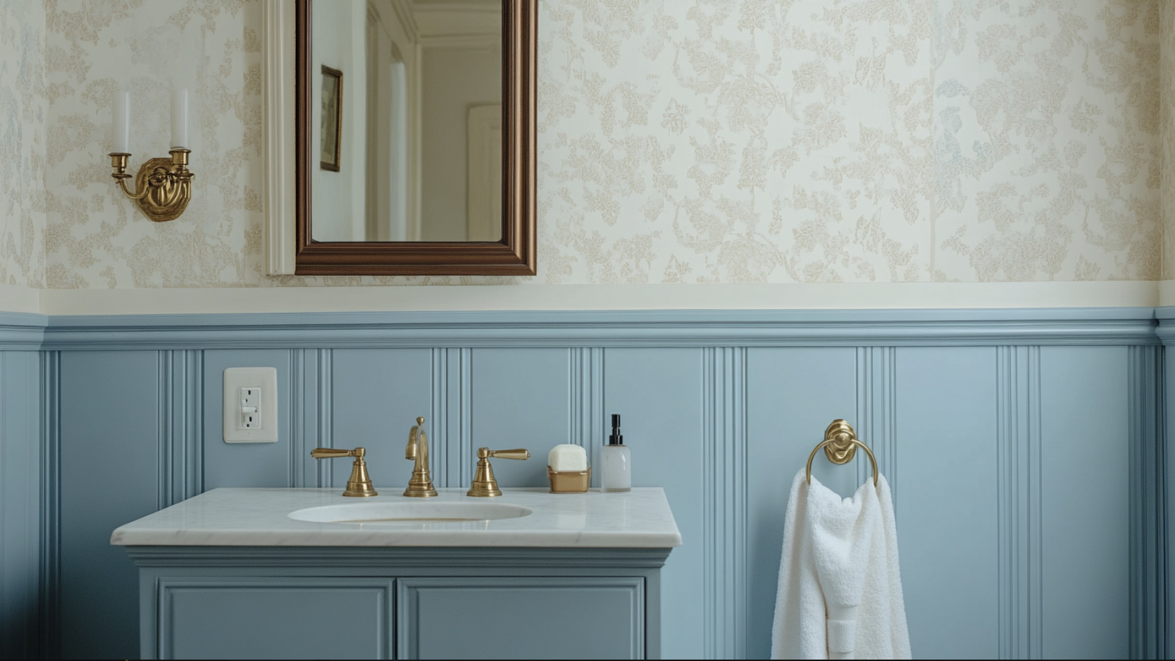 Retro_Blue_Wainscoting_Panels