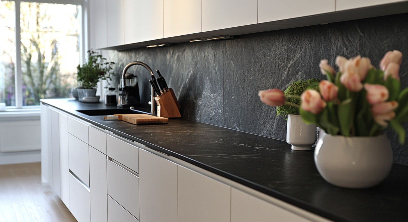 Scandinavian_Kitchen_with_Black_Soapstone_Backsplash_and_Countertop