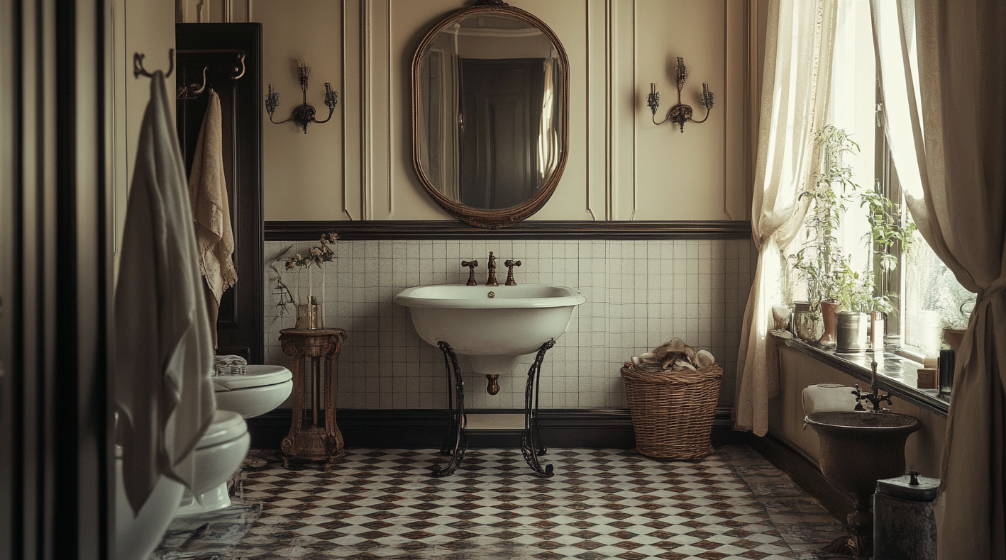 Victorian_Bathroom_with_Freestanding_Sink_and_Wrought_Iron_Stand