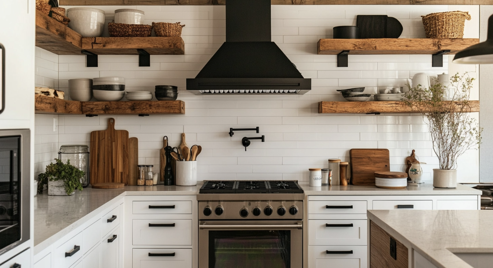 White_Cabinets_with_Black_Hardware_and_Wood_Shelves