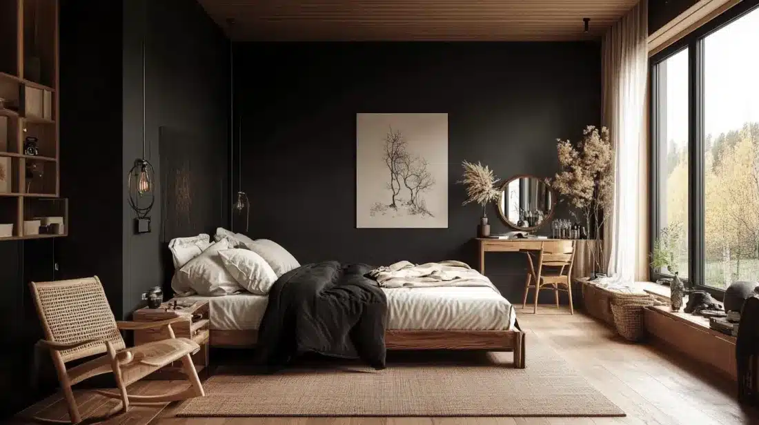 Black_Accent_Wall_with_Warm_Wooden_Flooring