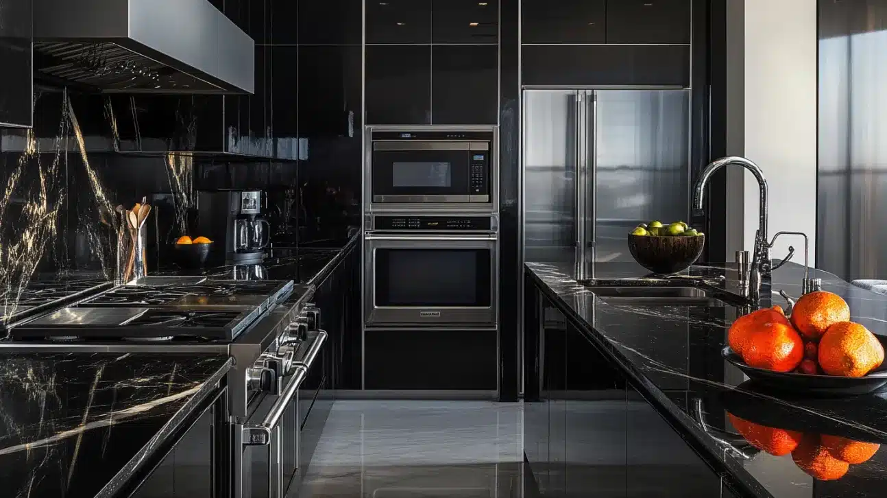 Glossy_Black_Marble_Kitchen