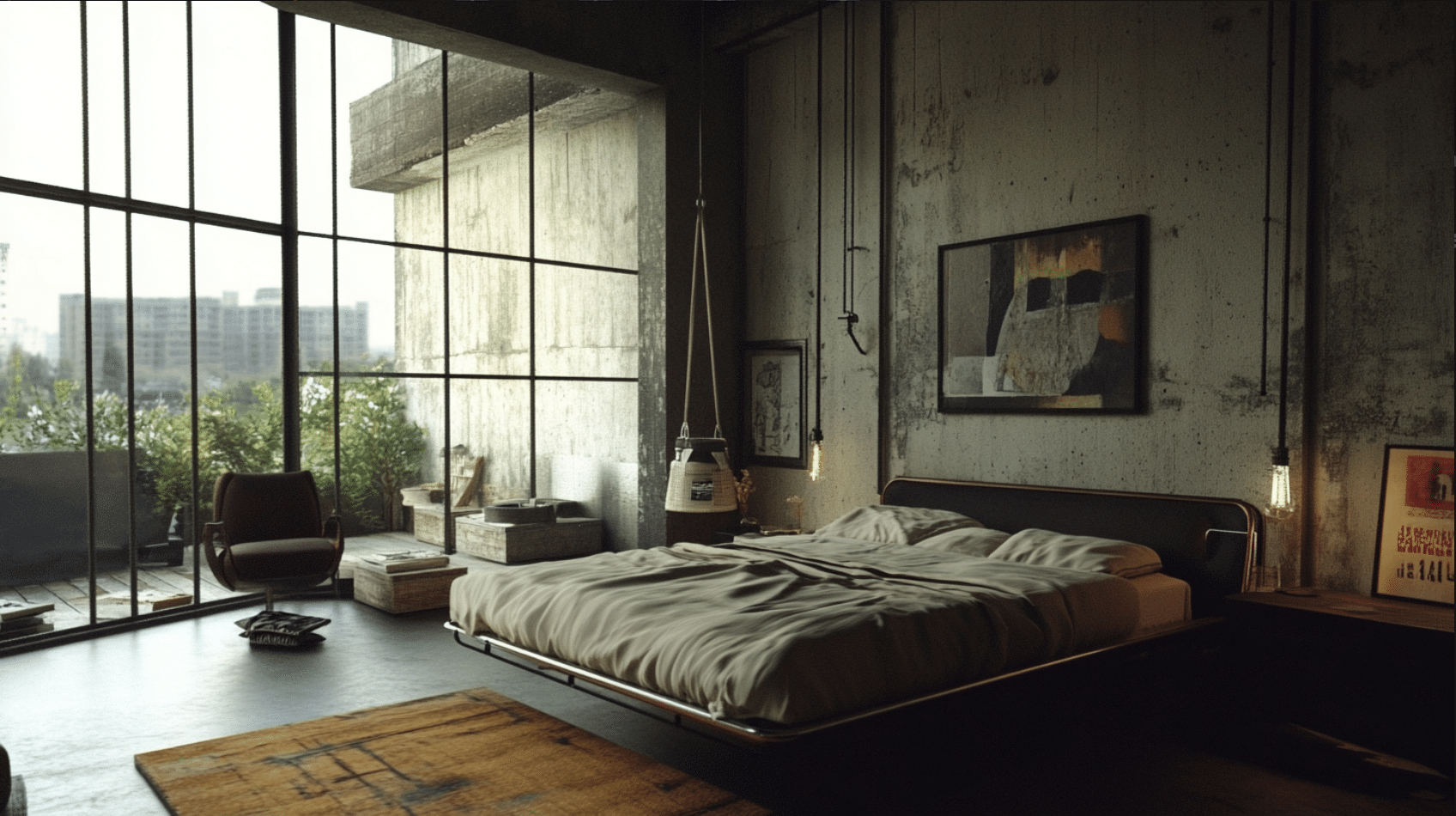 Industrial_Floating_Metal_Frame_Bed