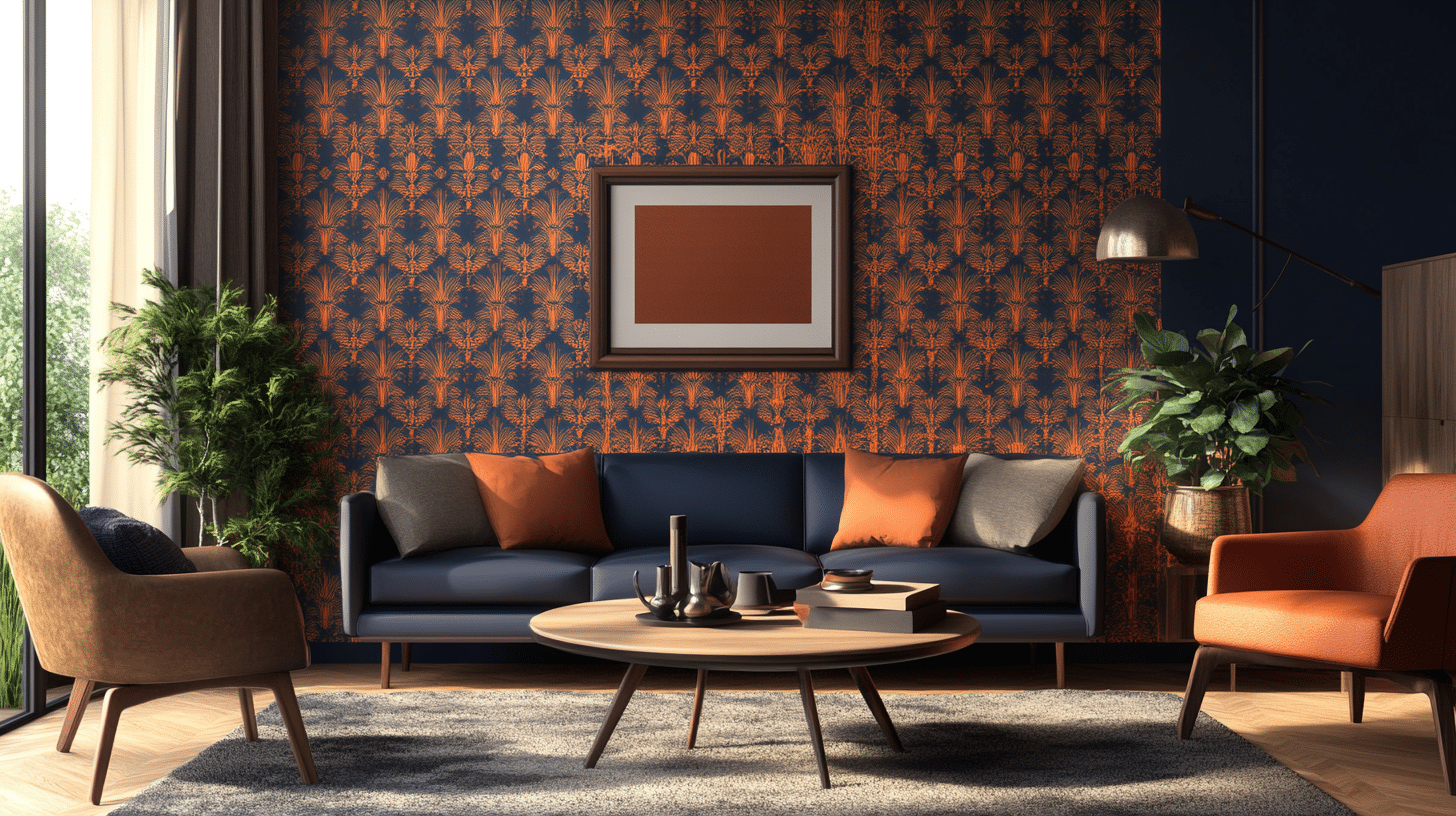 Navy_Wallpaper_with_Orange_Pattern