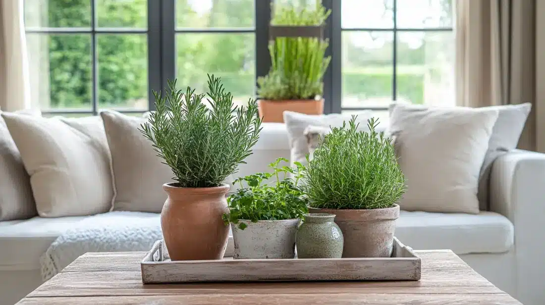 Potted_Greenery_in_Rustic_Pots