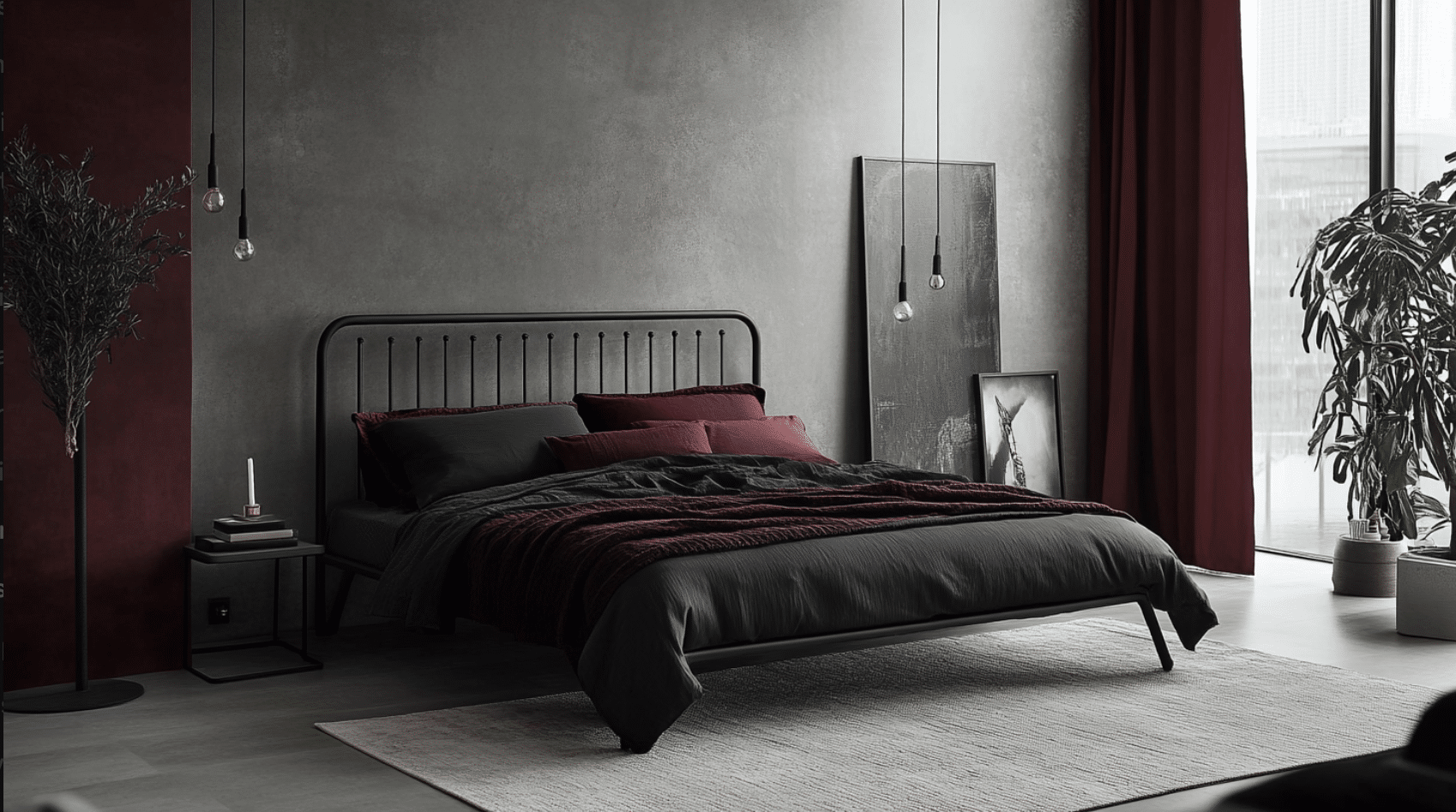 Sleek_Black_Steel_Frame_Bed