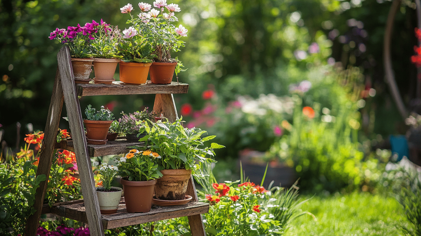 Repurposed_Ladder_Plant_Stand