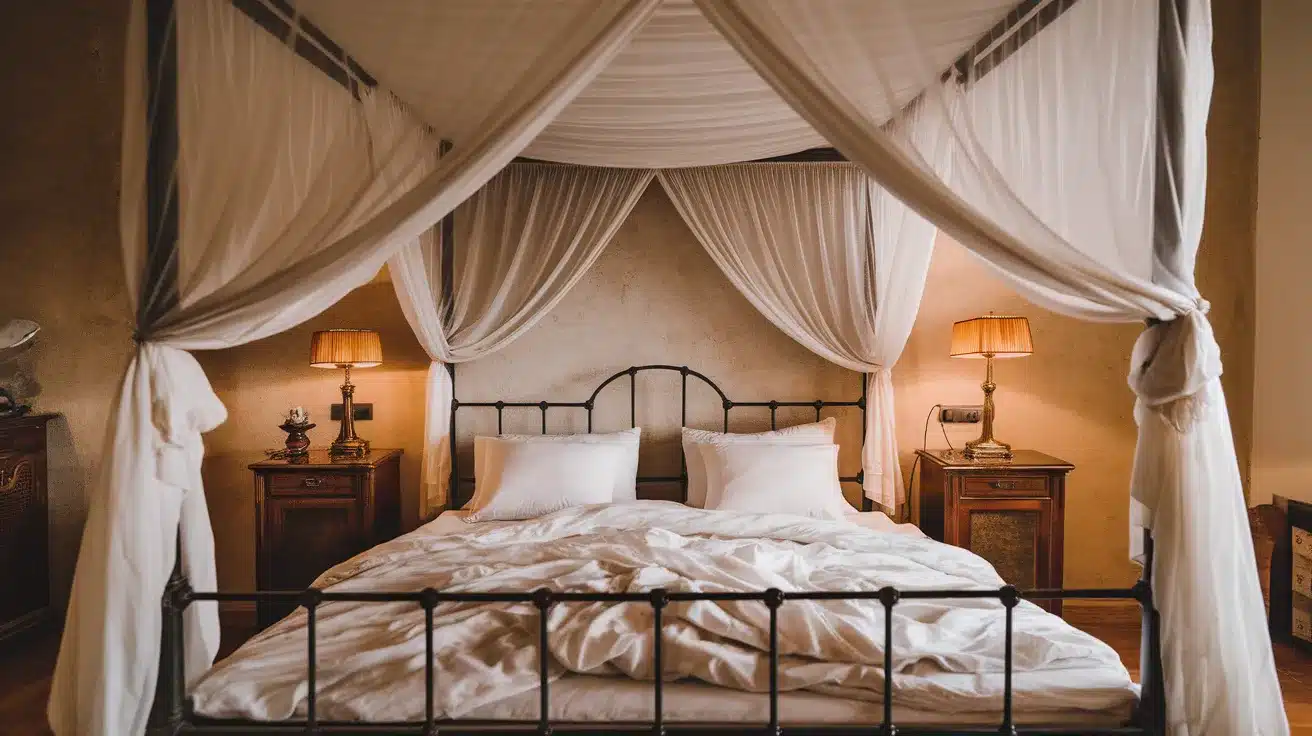 Canopy_Bed_With_White_Linen_Drapes