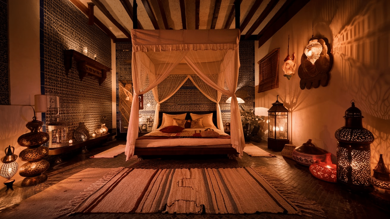 Cozy_Moroccan_Bedroom_Lighting