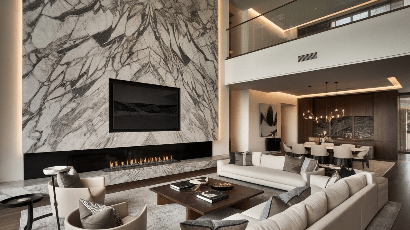 N-16_Floor-to-ceiling_marble_Fireplace_TV