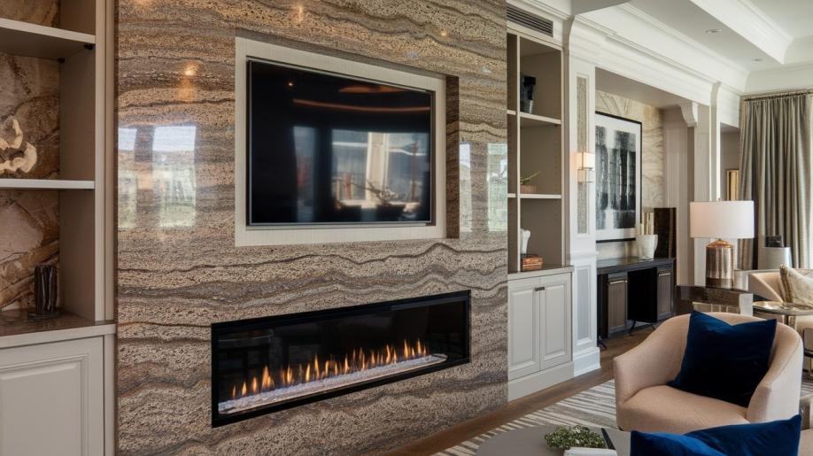 N-18_Granite_Fireplace_with_TV_Frame