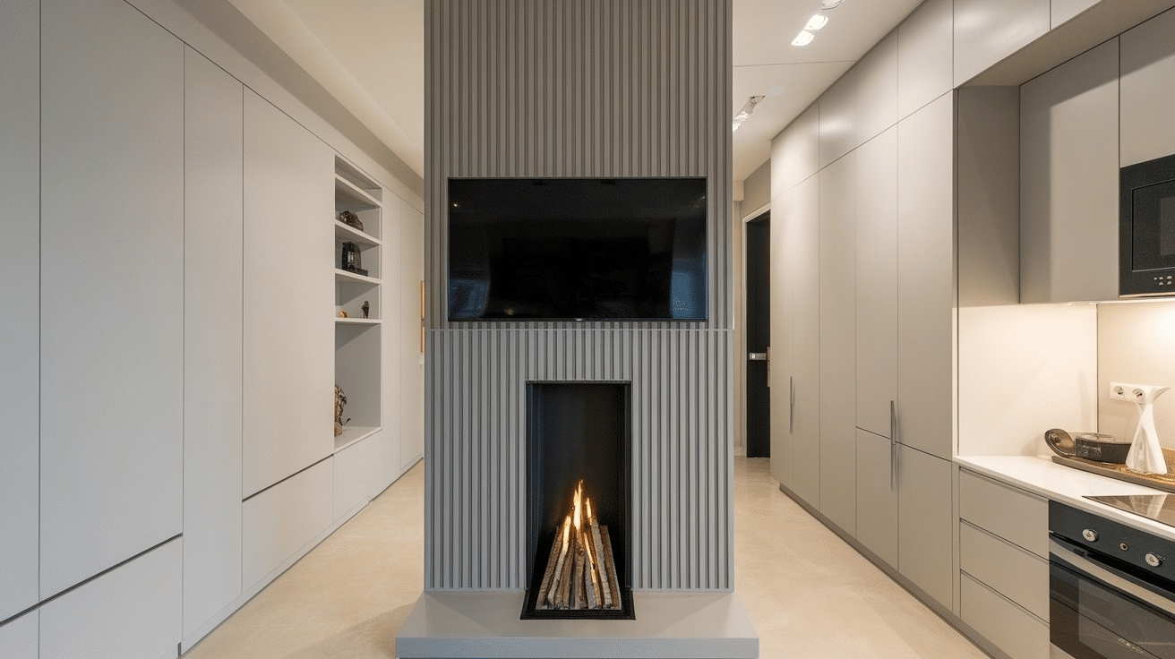 N-22_Vertical_Fireplace_with_Compact_TV