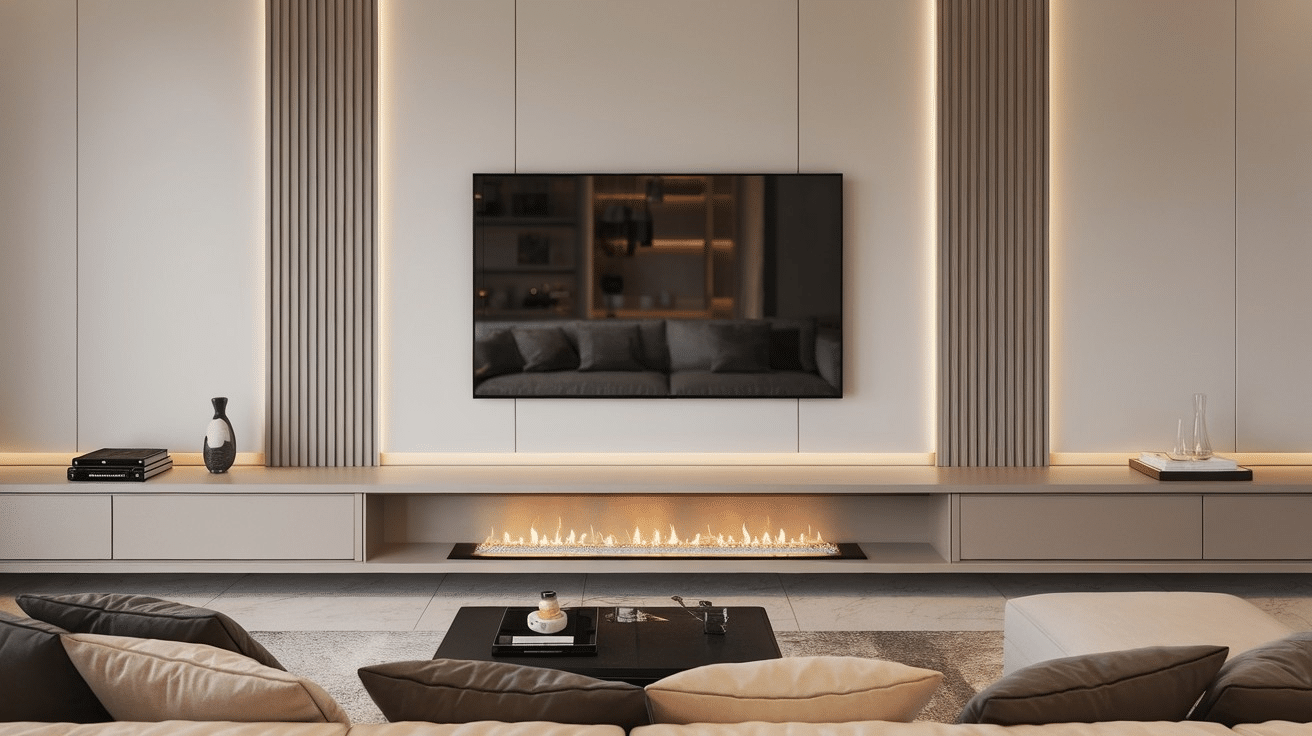 N-23_Floating_TV_Above_Slim_Fireplace