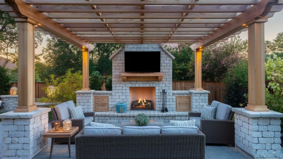 N-27_Pergola_Fireplace_with_Cozy_TV