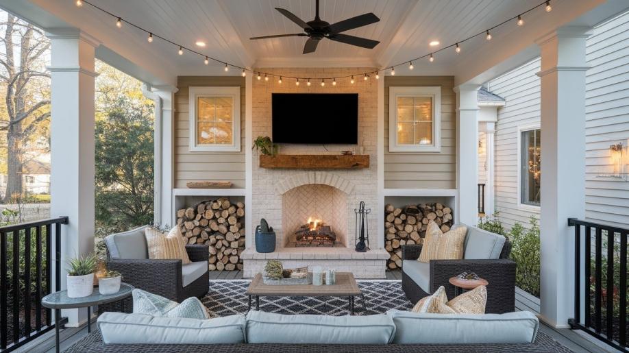 N-30_Covered_Porch_Fireplace_with_TV