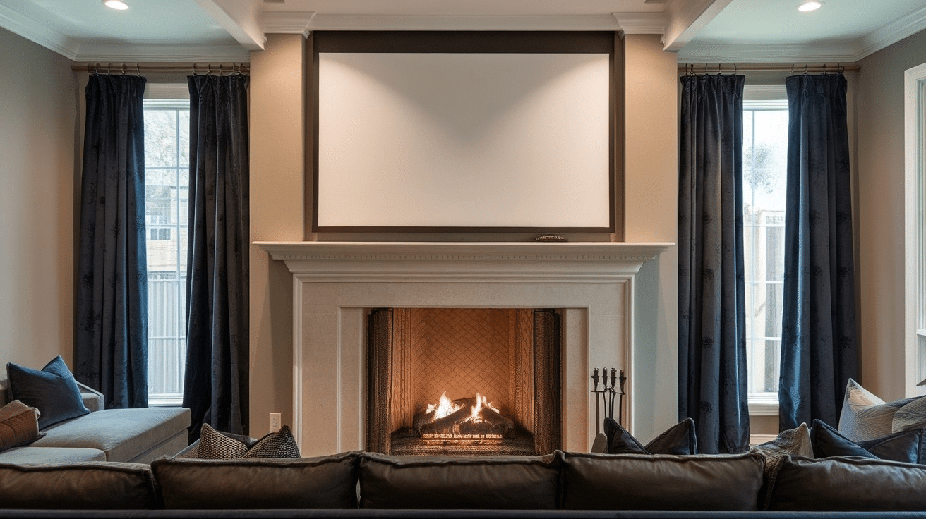 N-34_Projector_Screen_Above_Fireplace