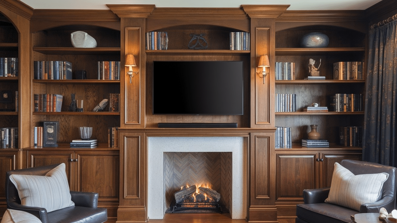 N-35_Bookshelf_Fireplace_with_Built-in_TV