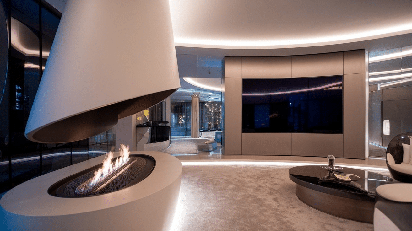 N-39_Curved_Fireplace_with_Futuristic_TV