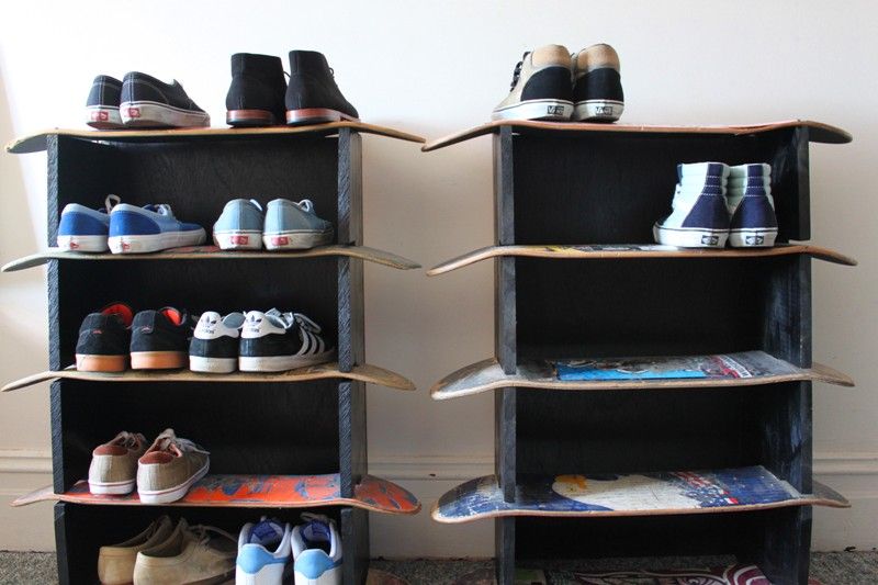 DIY Skateboard Boot Shelves
