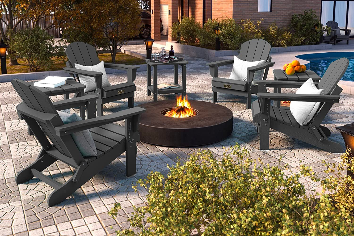 Fire Pit with Comfortable Chairs