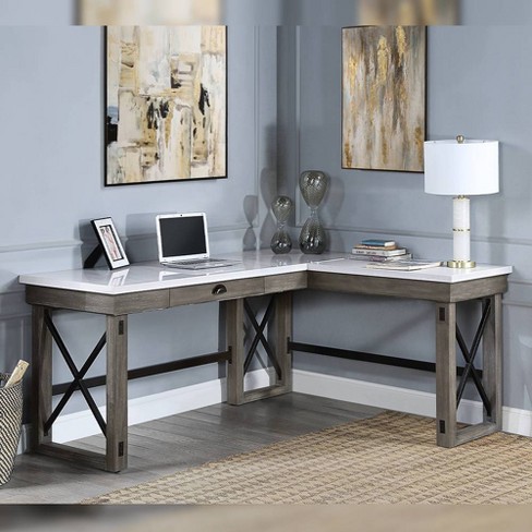 Marble with A Modern L Desk