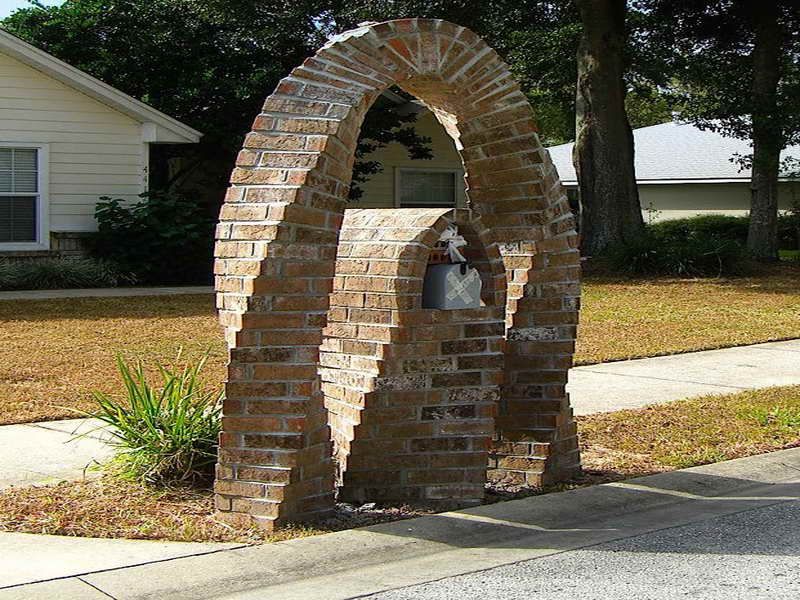 Modern Geometric Brick Mailbox