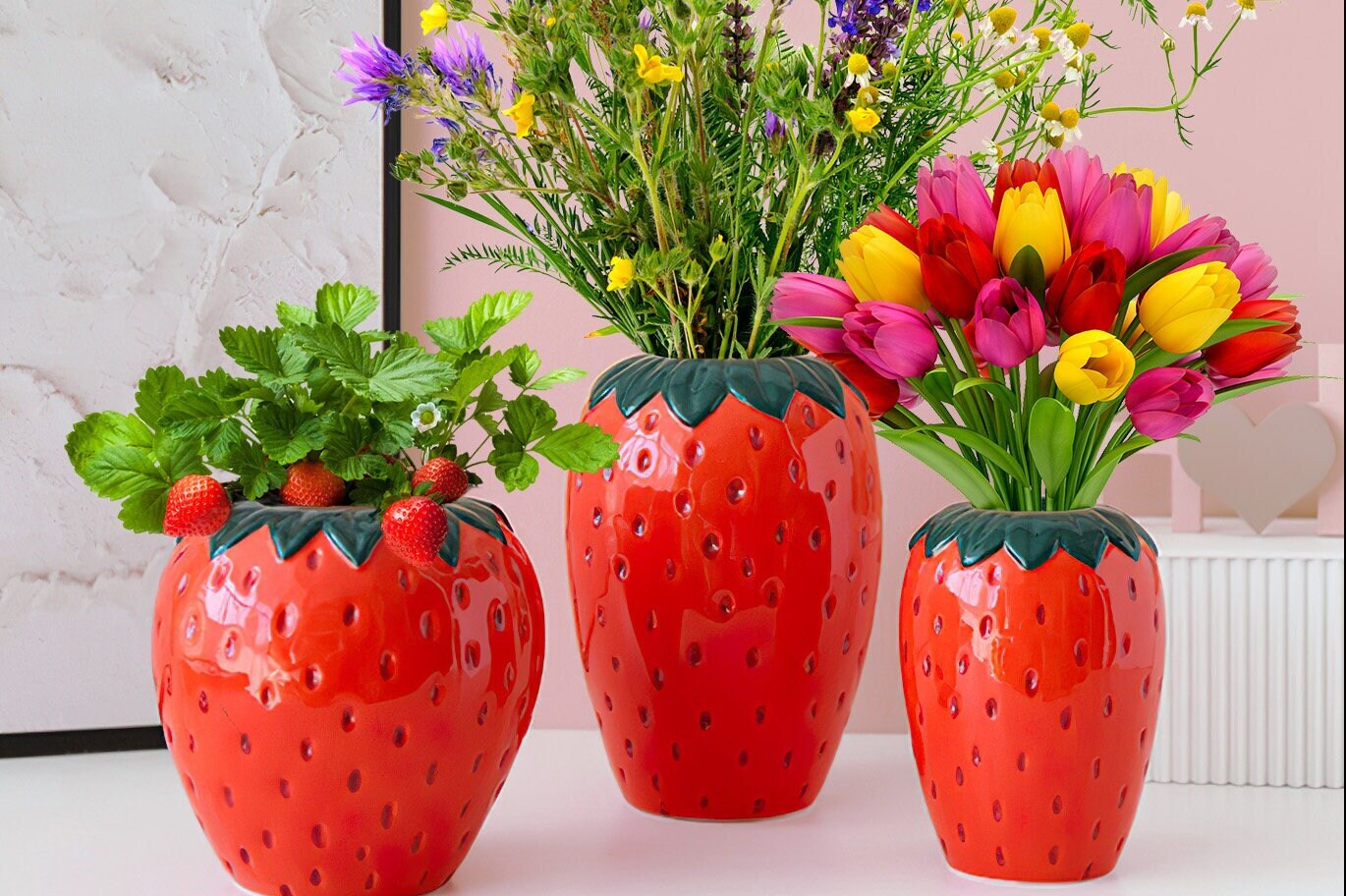 Painted Strawberry Pot