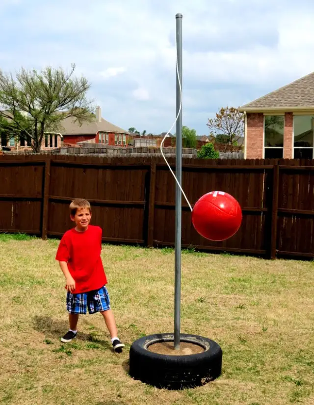 Tetherball with Old Tire