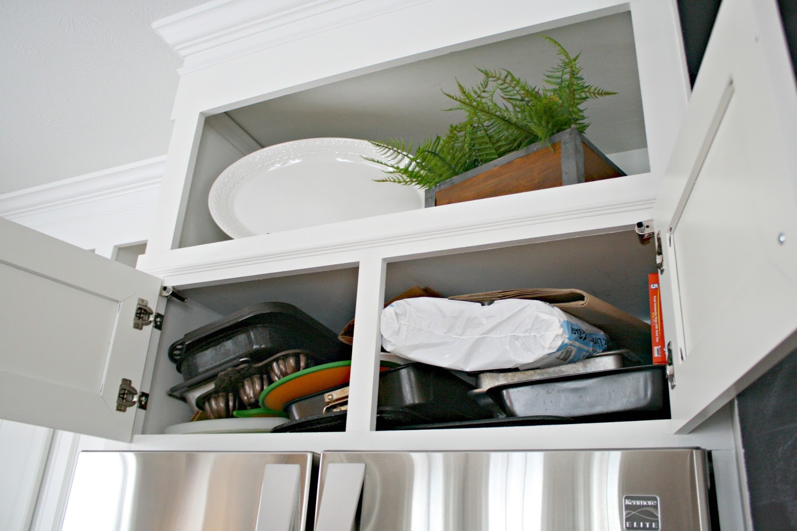 Above the Fridge Cabinet Ideas for Trays