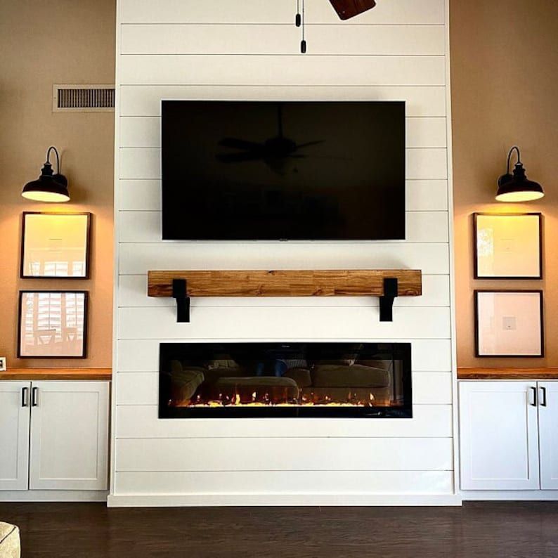  Mantel with brick makeover and summer shield
