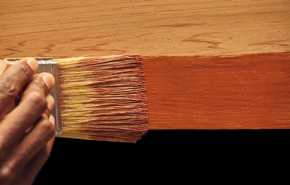 Application of Cabot Australian Timber Oil in Honey Teak on a ce