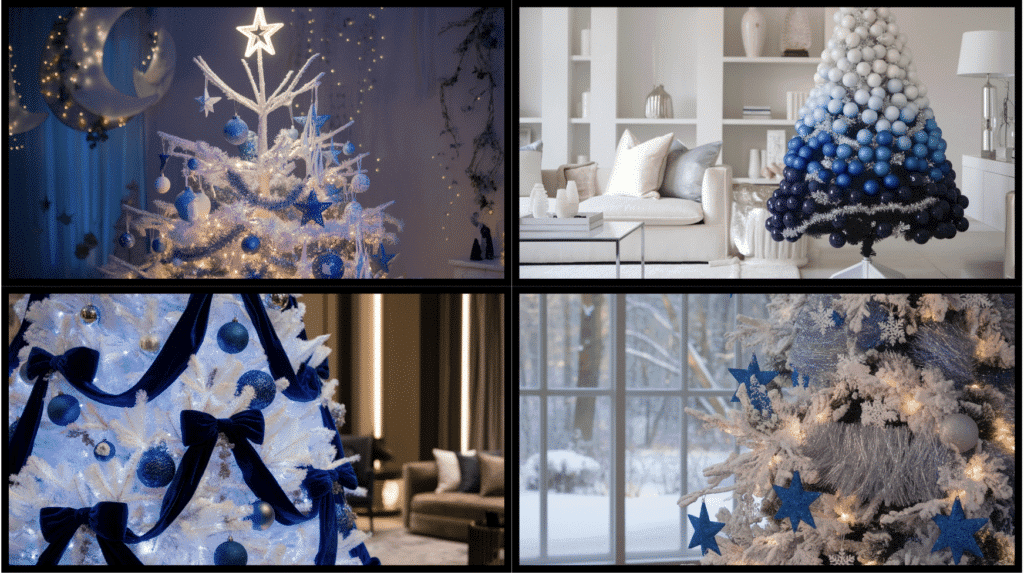22 Elegant White Christmas Tree with Blue Decoration Ideas ...