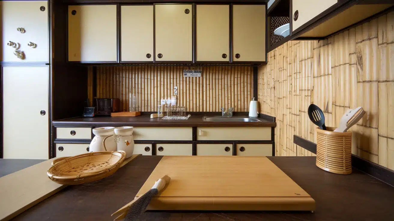 Japanese Kitchen With Bamboo Details