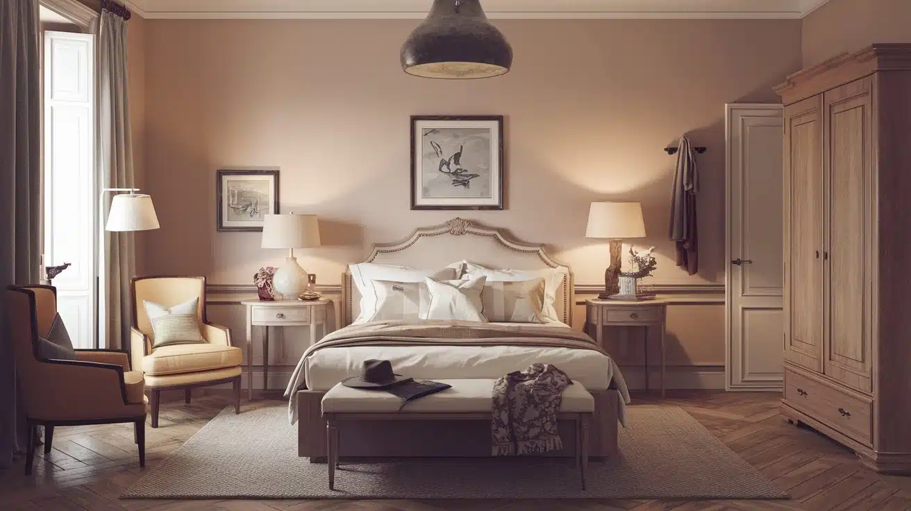 Parisian Bedroom with Soft Lighting