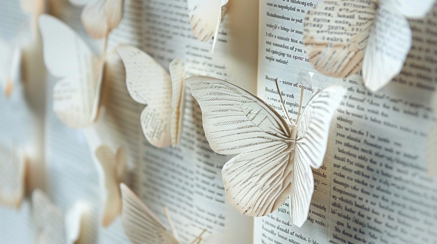 Recycled Book Page Butterflies