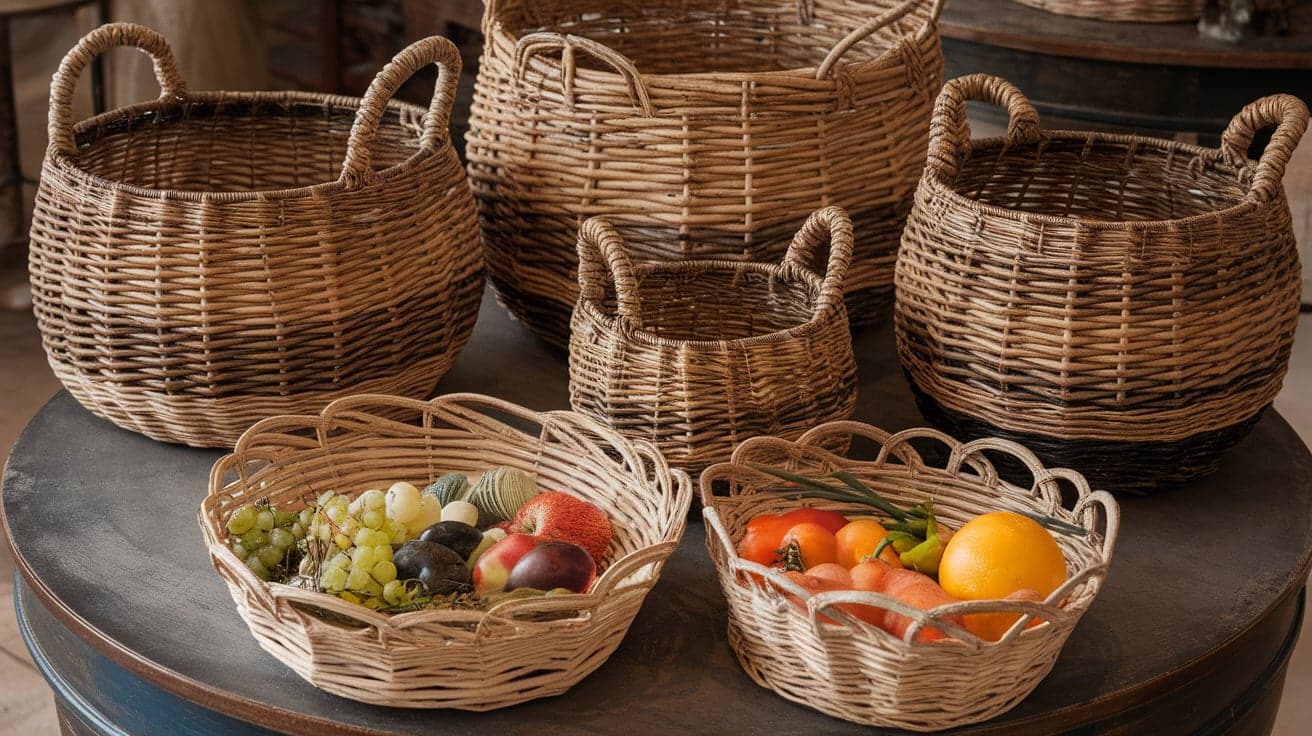 Woven Baskets for Table Storage
