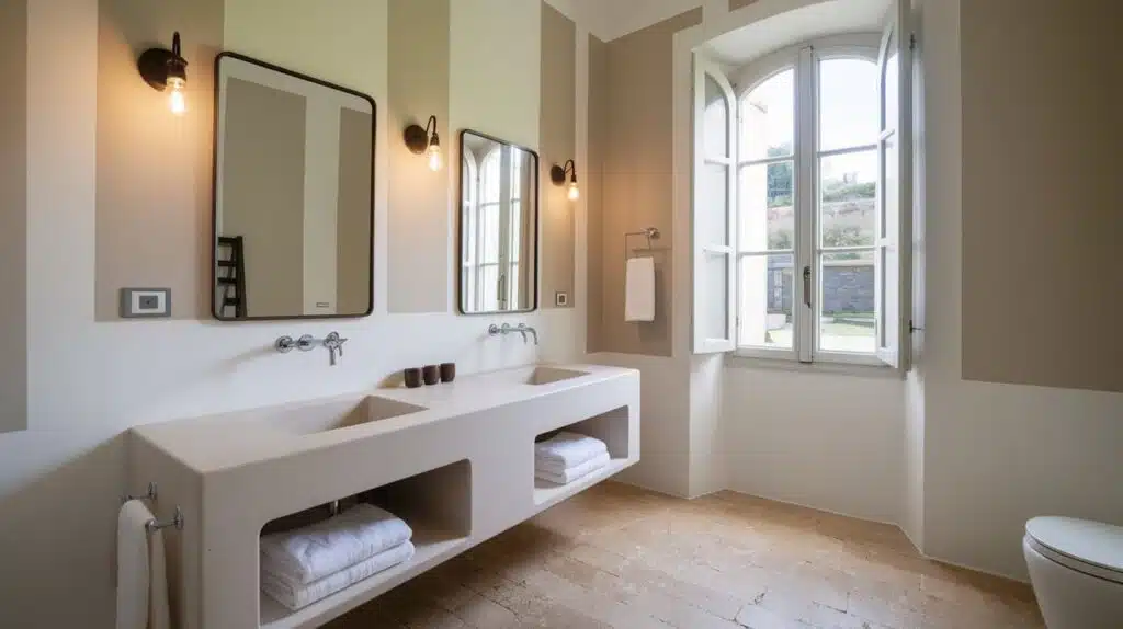 Italian Bathroom with Contemporary Vanity