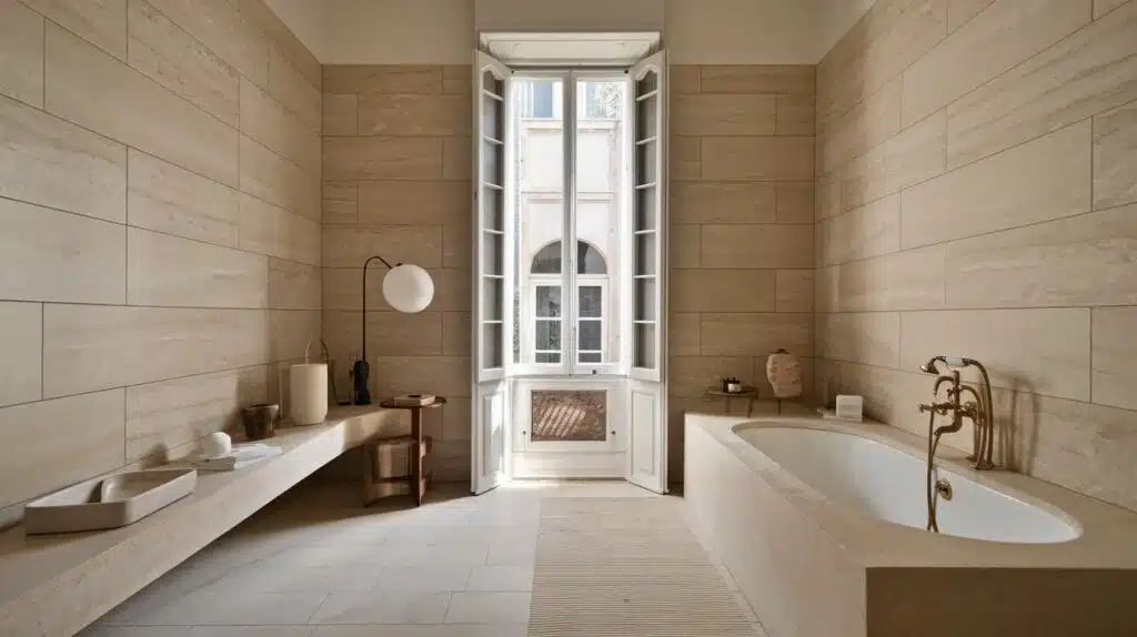 Italian Bathroom with Large Format Tiles