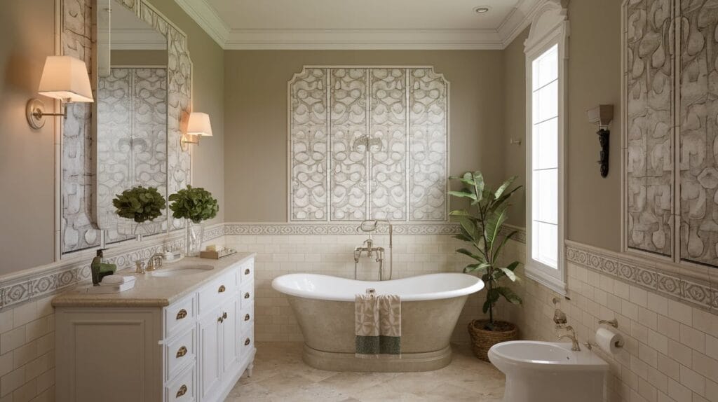 Polished Italian Bathroom with Soft Lighting