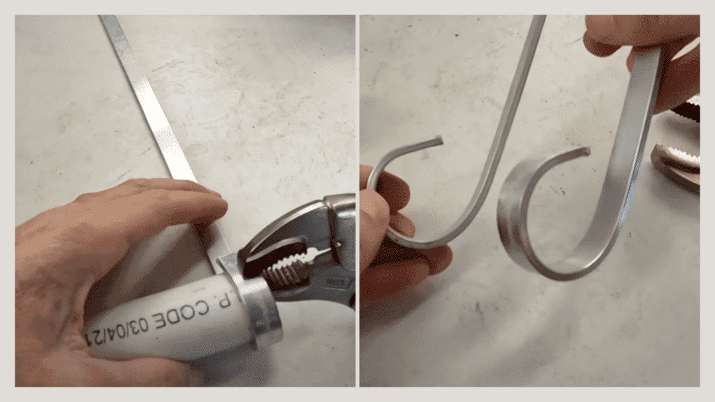 Step 3- Bend Aluminum Hooks for Curtain Support